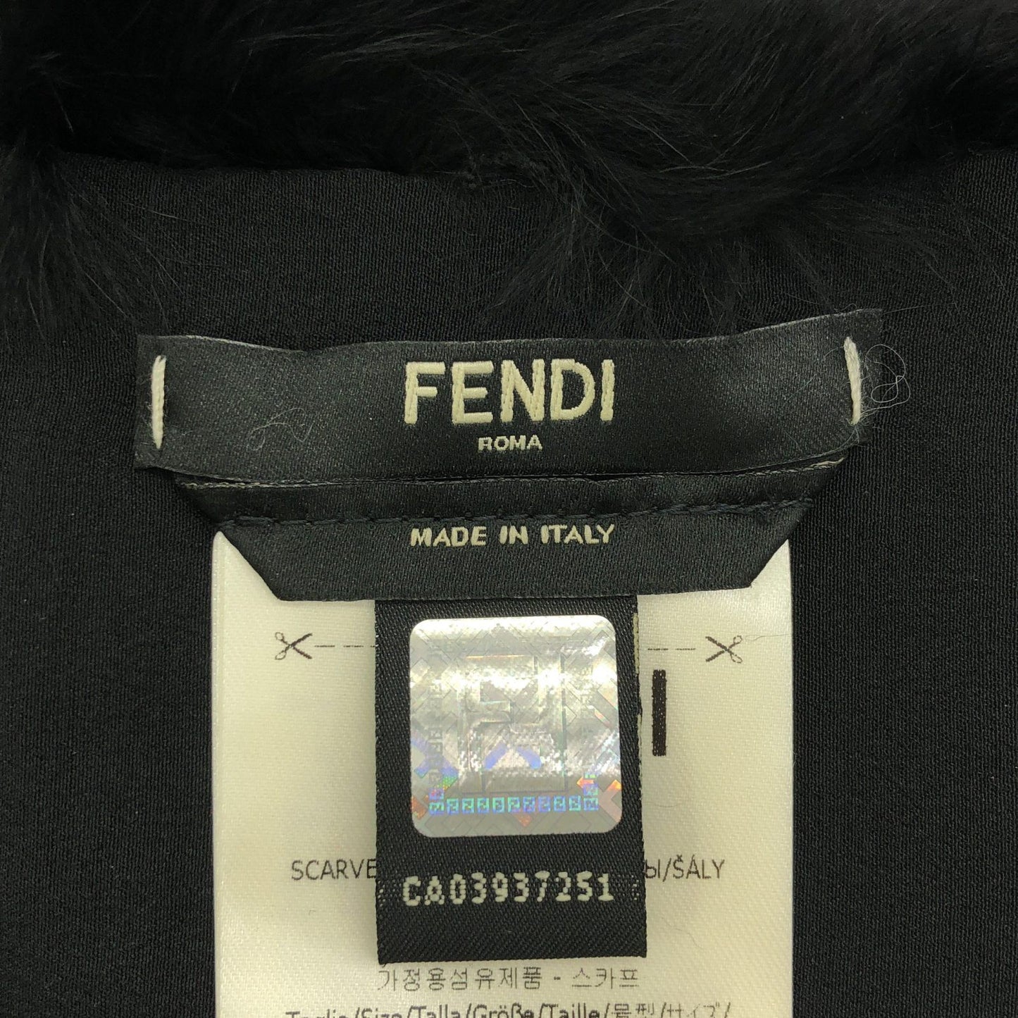 FENDI Black Cashmere Scarf - Timeless Elegance
