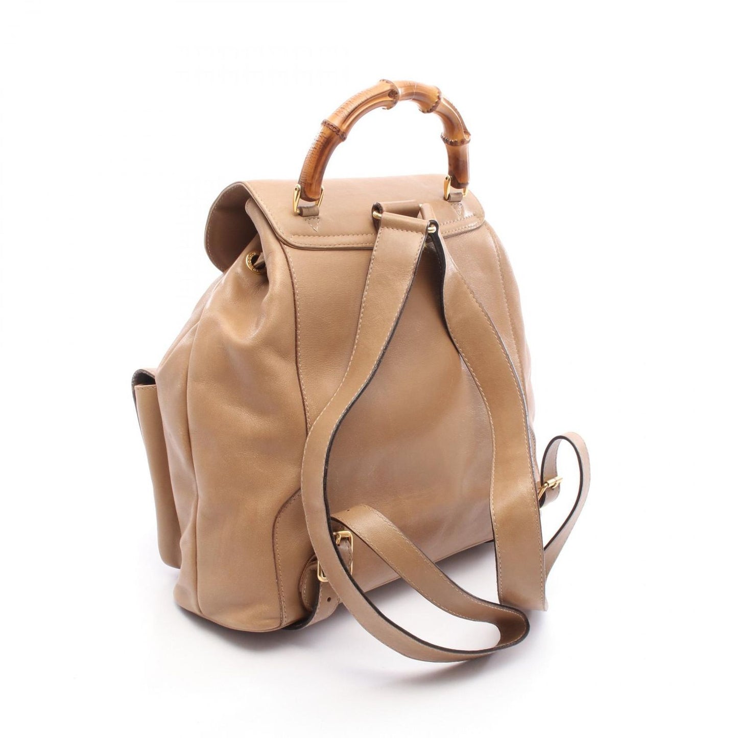 GUCCI Bamboo Backpack in Beige Leather - Timeless Elegance