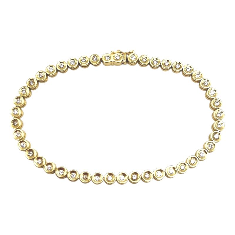 K18 Yellow Gold Diamond Tennis Bracelet - 1.0ct Elegance