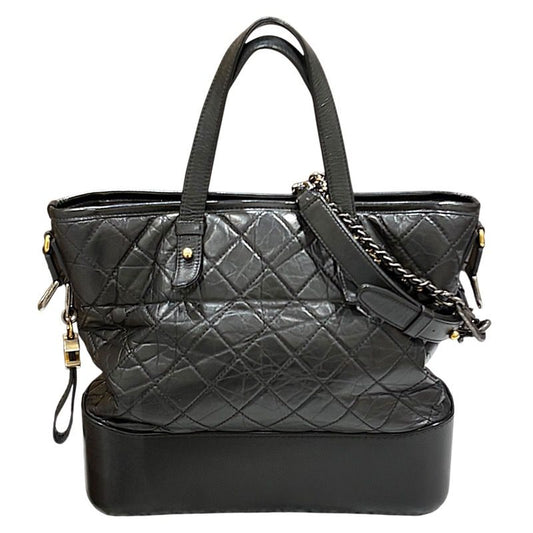 CHANEL Gabrielle 2WAY Tote Bag - Black/Gold/Silver Hardware