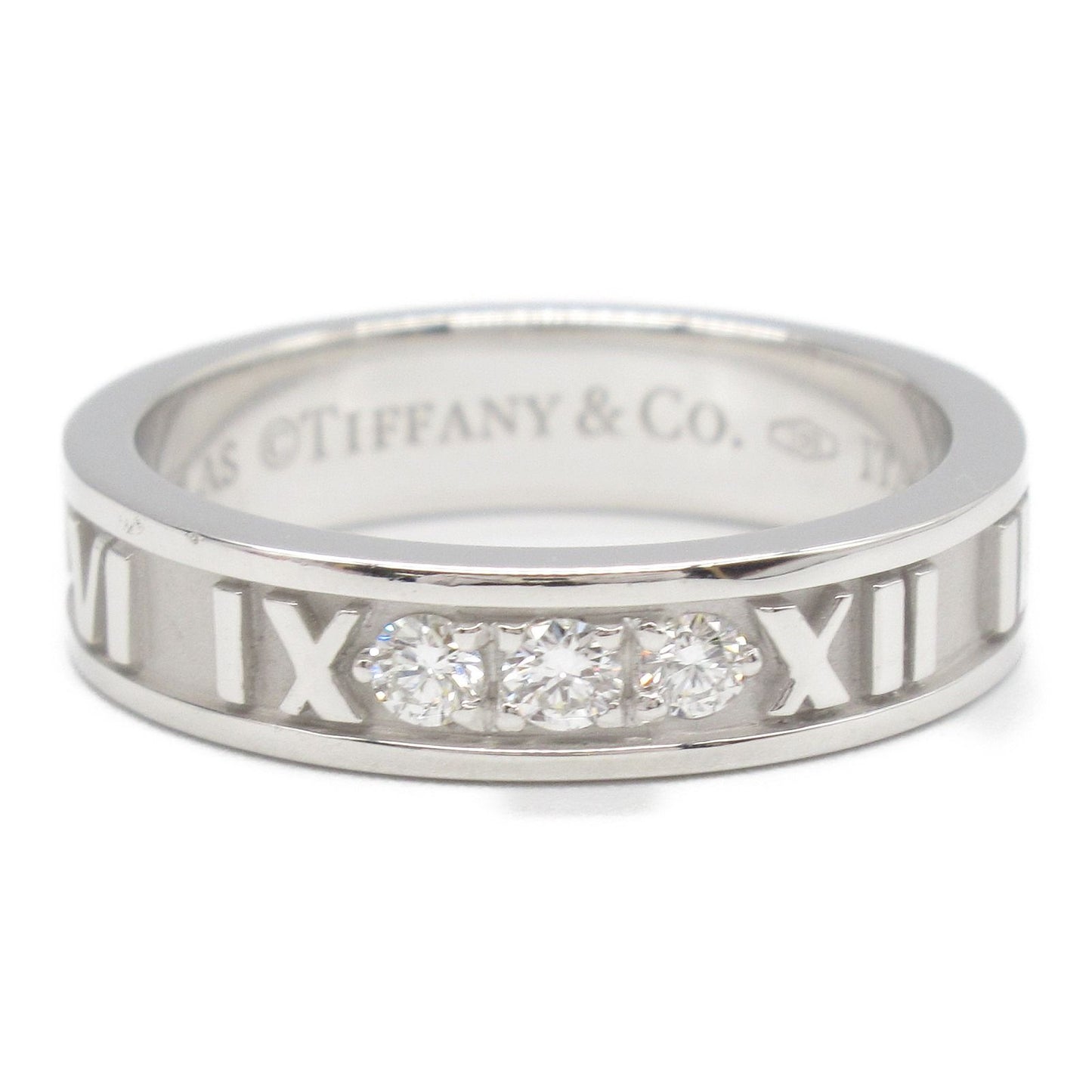 TIFFANY & CO Atlas Diamond Ring in 18K White Gold - Size 8.5