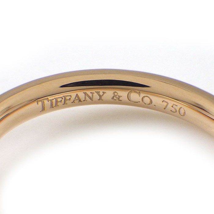 Tiffany & Co. Curved Band Ring with 0.06ct Diamonds in K18 Pink Gold