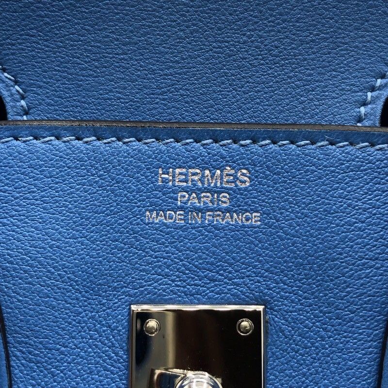 HERMES Birkin 25 T刻 Blue Paradise Swift Handbag