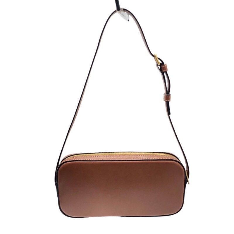 CELINE Quiltrionf Mini Camera Bag in Tan Smooth Calfskin