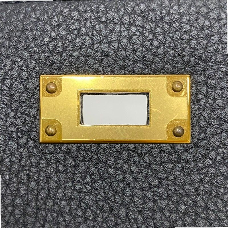 HERMES Kelly 28 Black Togo Handbag with Gold Hardware