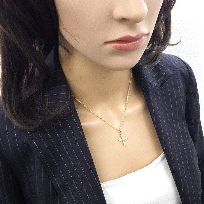 HARRY WINSTON Traffic Cross Charm Necklace with Diamonds