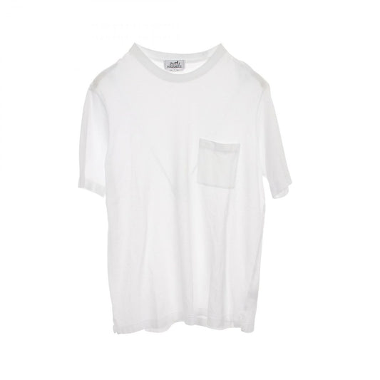 HERMES Embroidered Cotton T-Shirt - Timeless Elegance in White