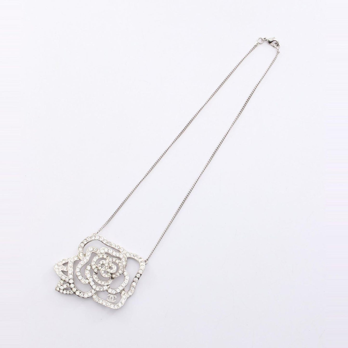 CHANEL Camellia Coco Mark Necklace in Stainless Steel