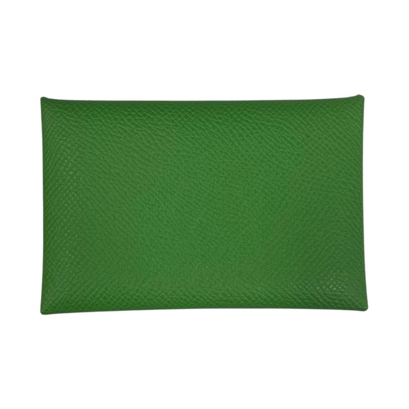 HERMES Calvi Verso Card Case in Vert Yuka & Celeste - B Stamp
