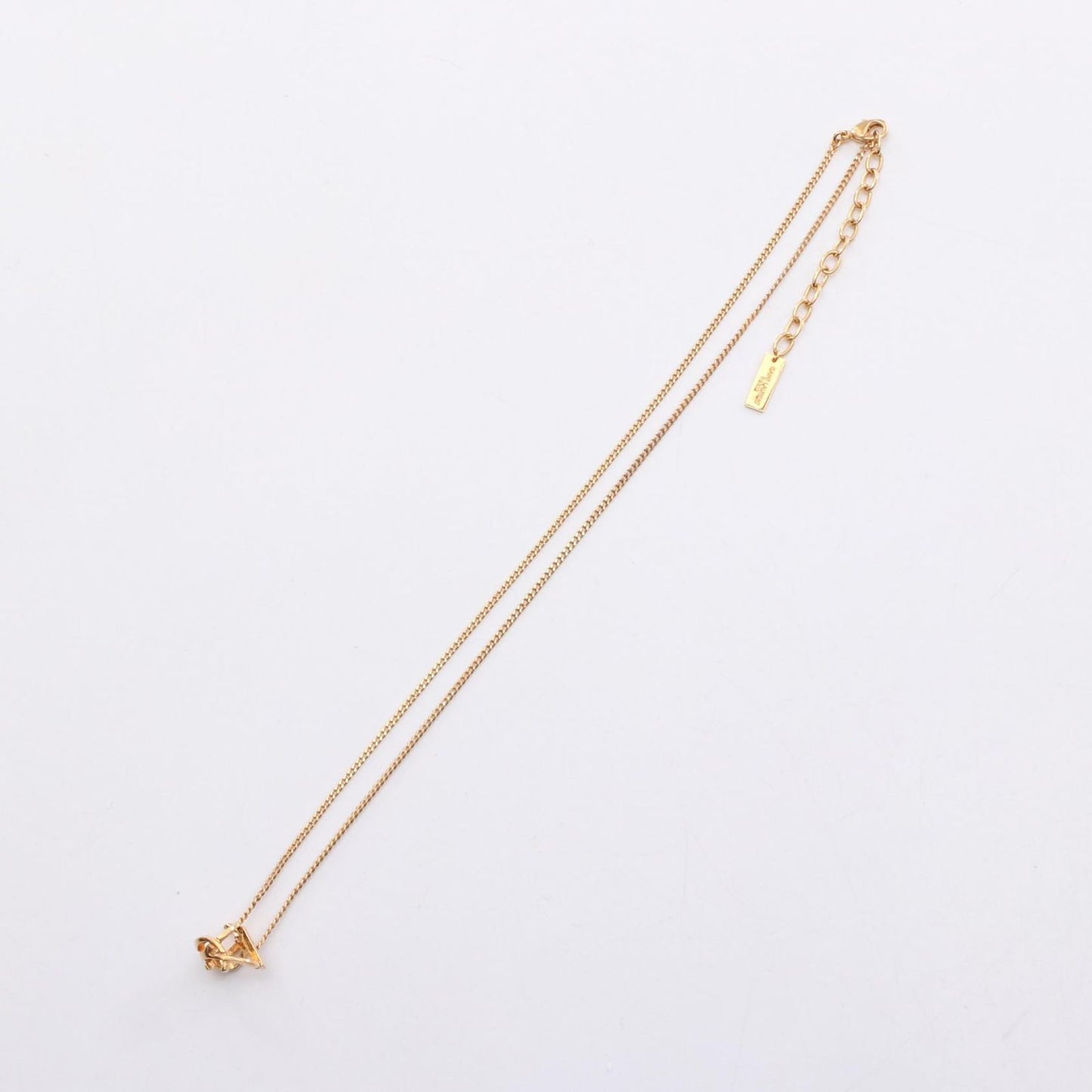 SAINT LAURENT PARIS Monogram Twist Necklace in Gold GP