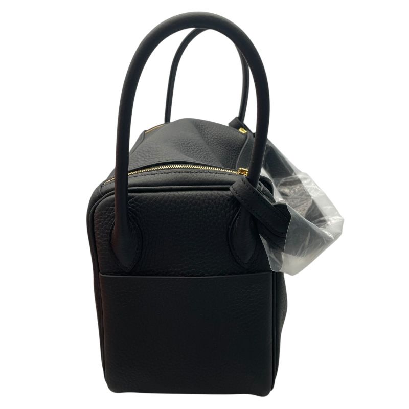 HERMES Lindy 26 Black Togo Leather Handbag with Gold Hardware