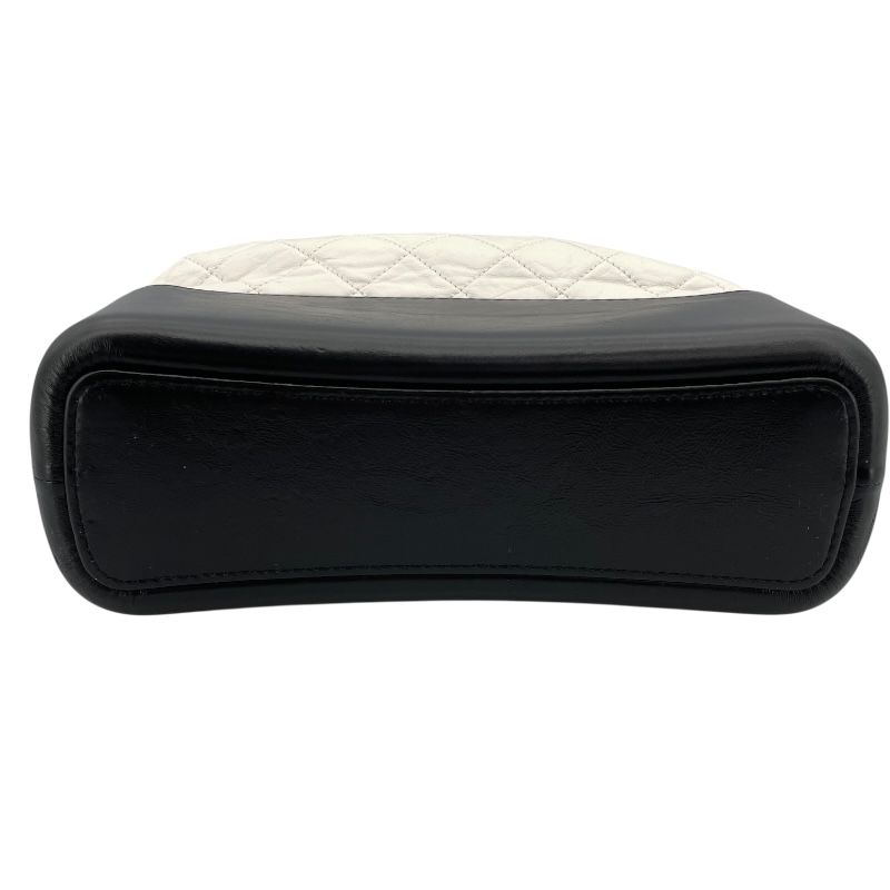 CHANEL Gabrielle Hobo Medium Bag - White & Black with Gold Accents