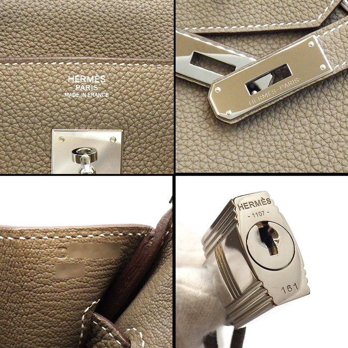 HERMES Birkin 30 Togo Bag - Etoupe with Silver Hardware, 2019