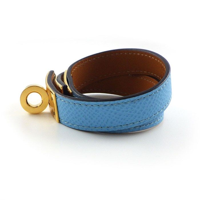 HERMES Kelly Double Tour Bracelet - Blue Cielo - 2022 Edition