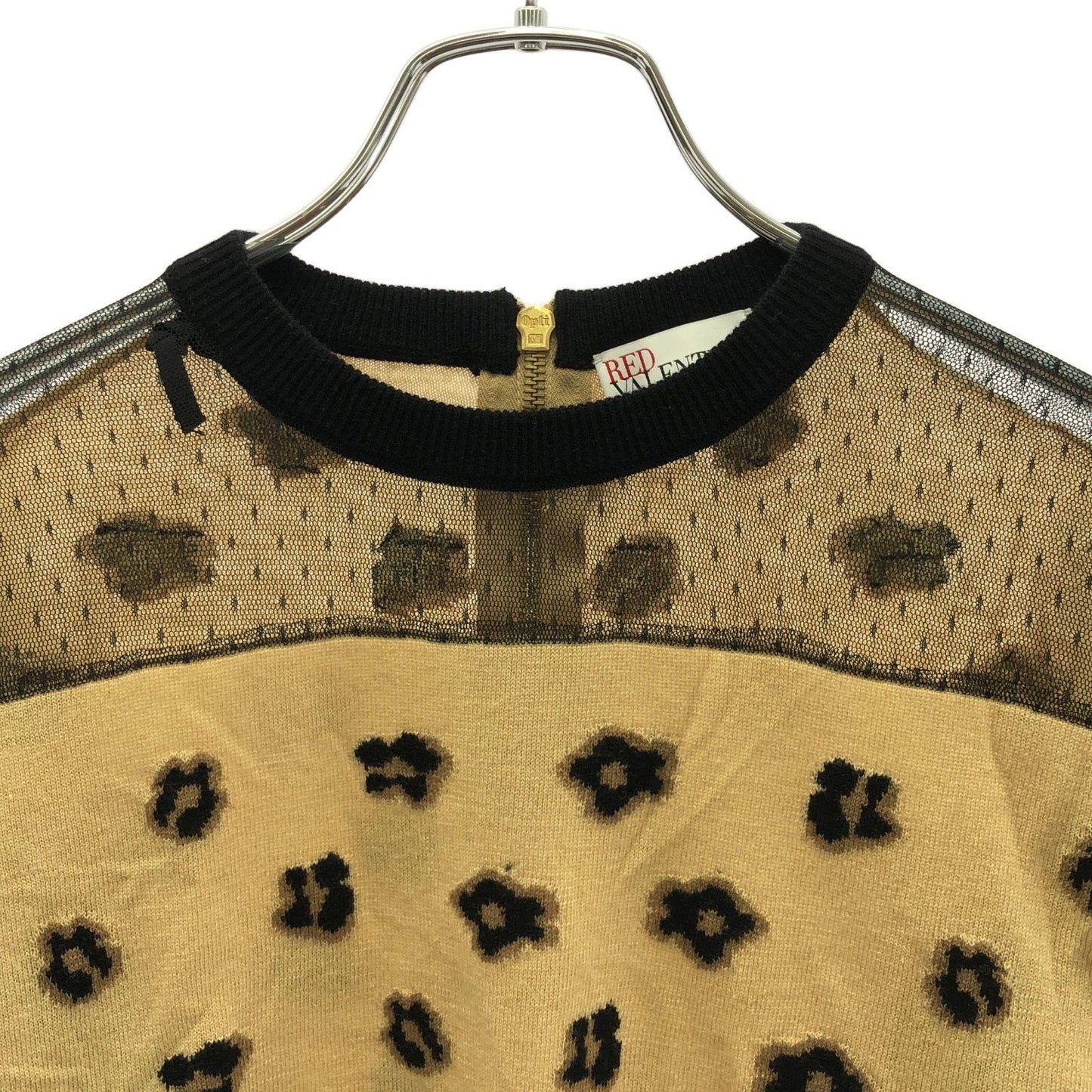 RED VALENTINO Brown & Black Wool Knit Sweater - Size L
