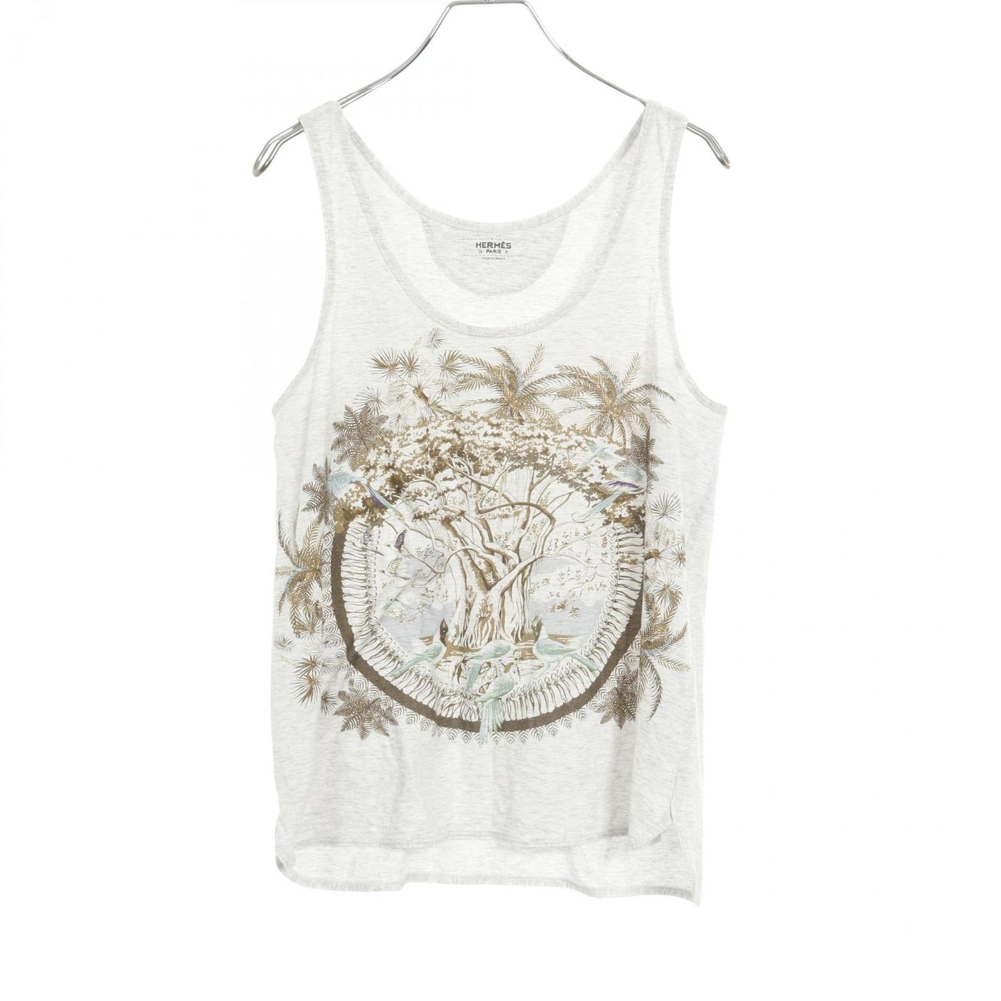 HERMES Grey Cotton Tank Top - Timeless Elegance
