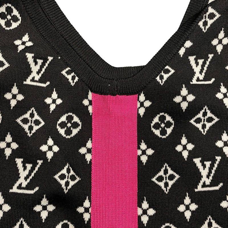 Louis Vuitton Monogram Silk Sleeveless Dress - Black XS