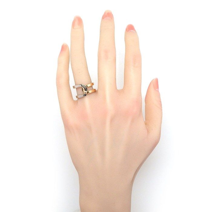 Piaget Possession Cross Ring in K18 White & Pink Gold - Size 12.5