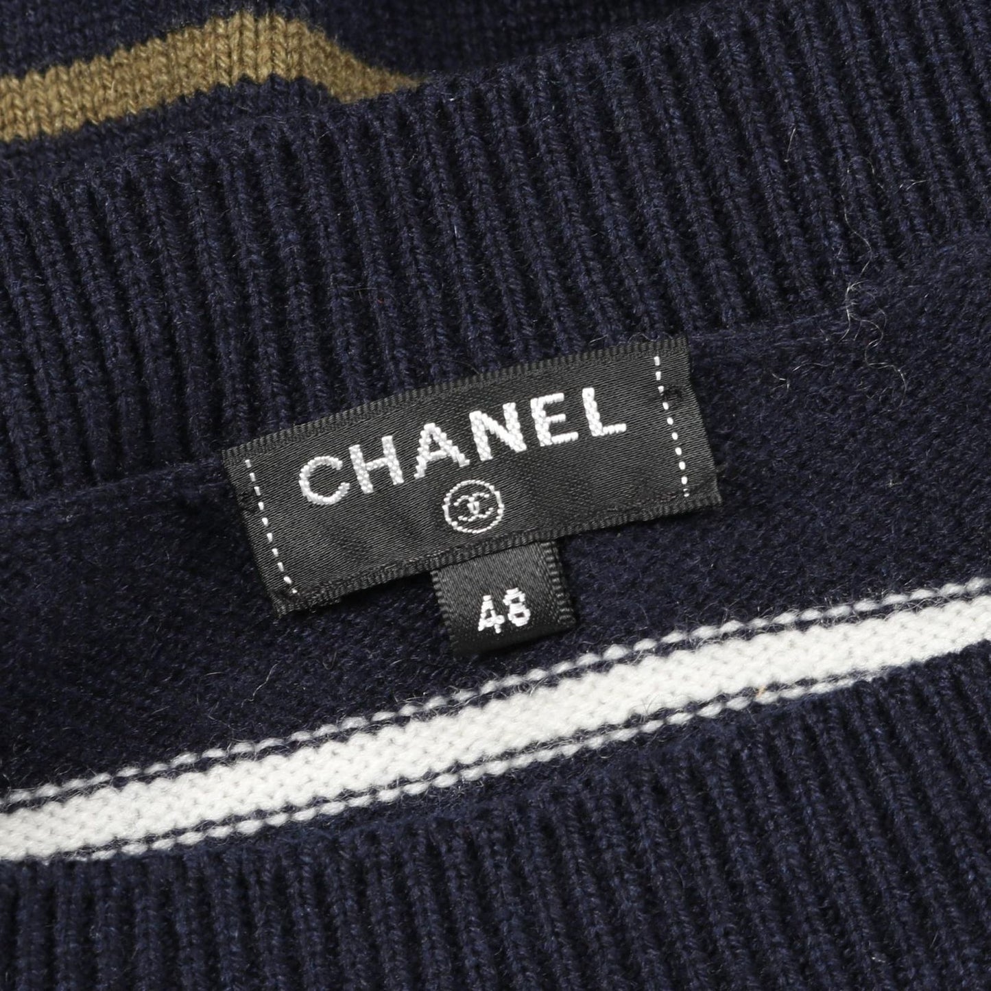 CHANEL Cashmere Knitwear with Iconic Coco Mark - Navy/Multi