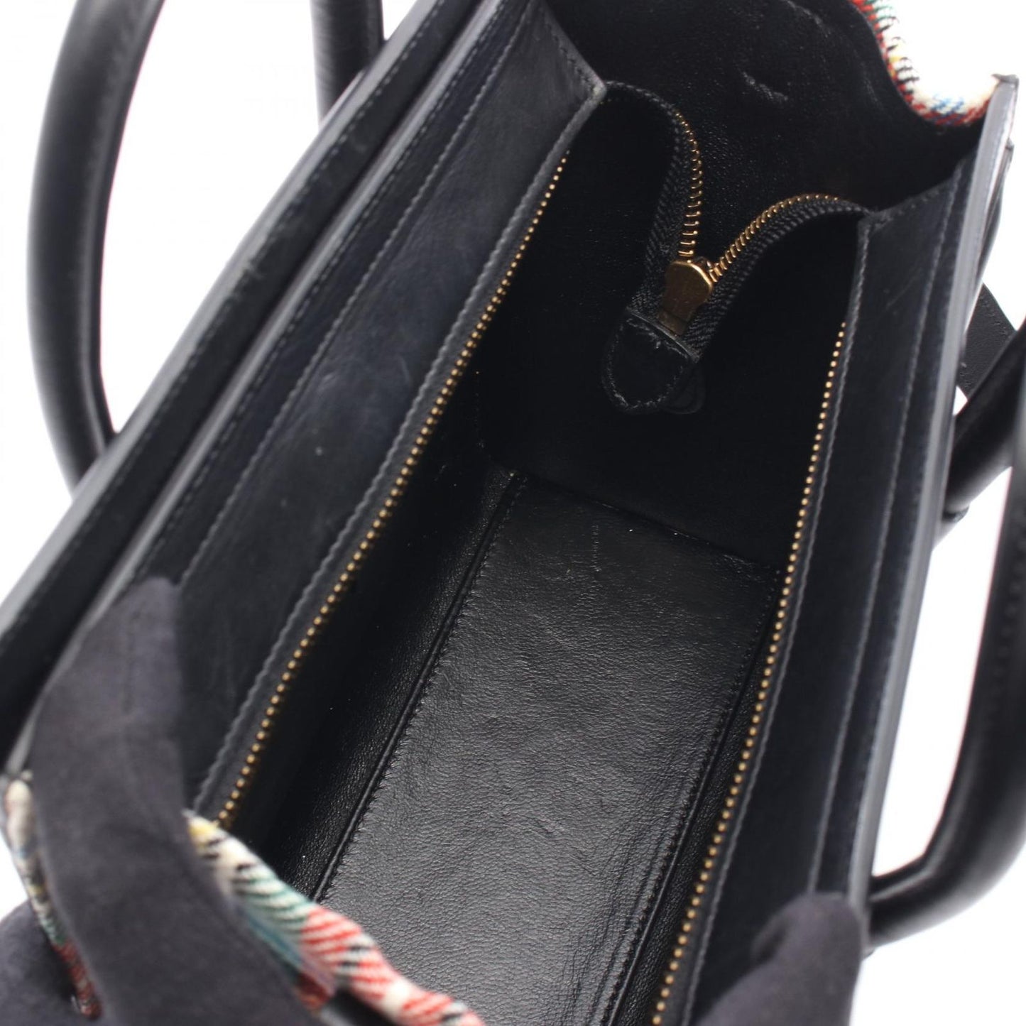 CELINE Luggage Nano Shopper Handbag in Multi/Black Leather