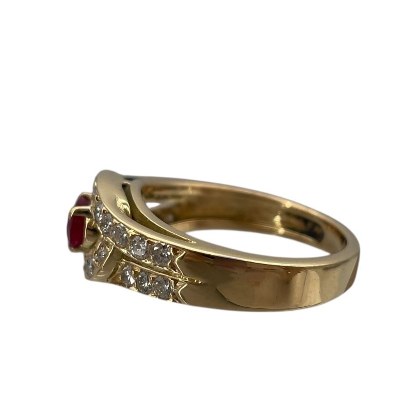 CHAUMET Ruby Diamond Ring in 750YG Gold - Exquisite Craftsmanship