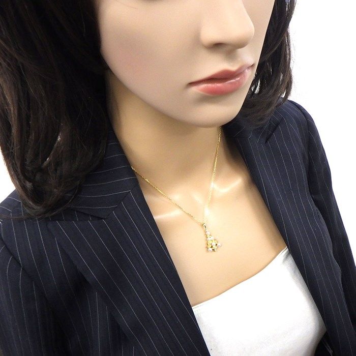 MIKIMOTO Tree Motif Necklace with Pearl and Diamond in K18YG