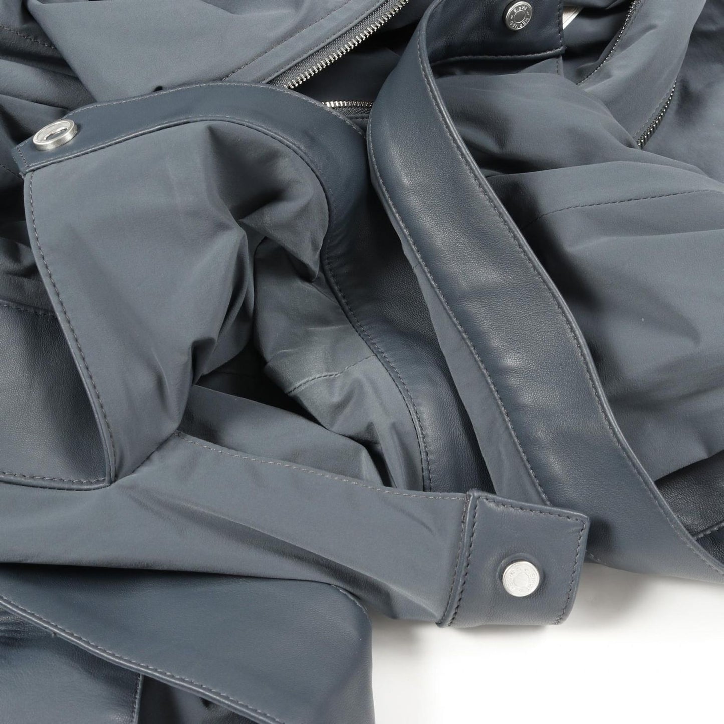 HERMES Serre Button Nylon Jacket in Blue - Size 48