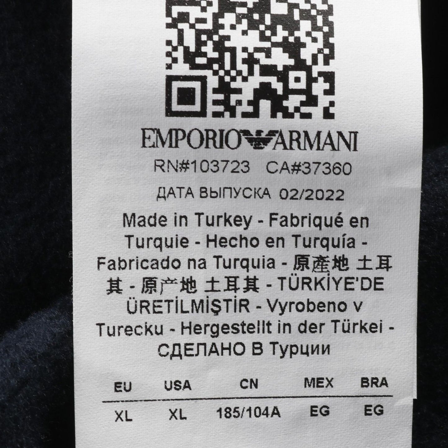 Emporio Armani Navy Cotton Hoodie - Timeless Elegance