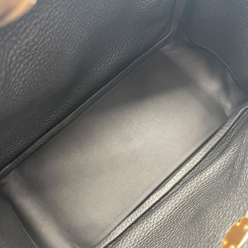 HERMES Lindy 26 Black Togo Leather Handbag with Gold Hardware