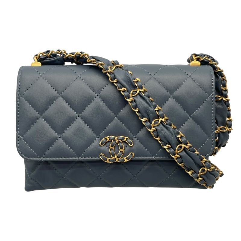 CHANEL Matelassé Small Flap Bag in Blue with Gold Hardware