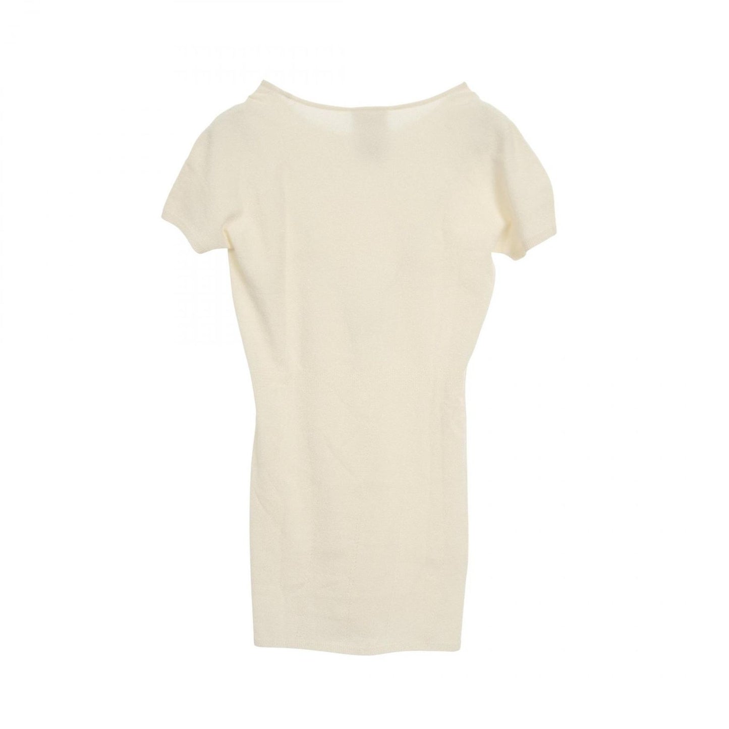 CHANEL Coco Mark Knit Top - Exquisite White Rayon Elegance