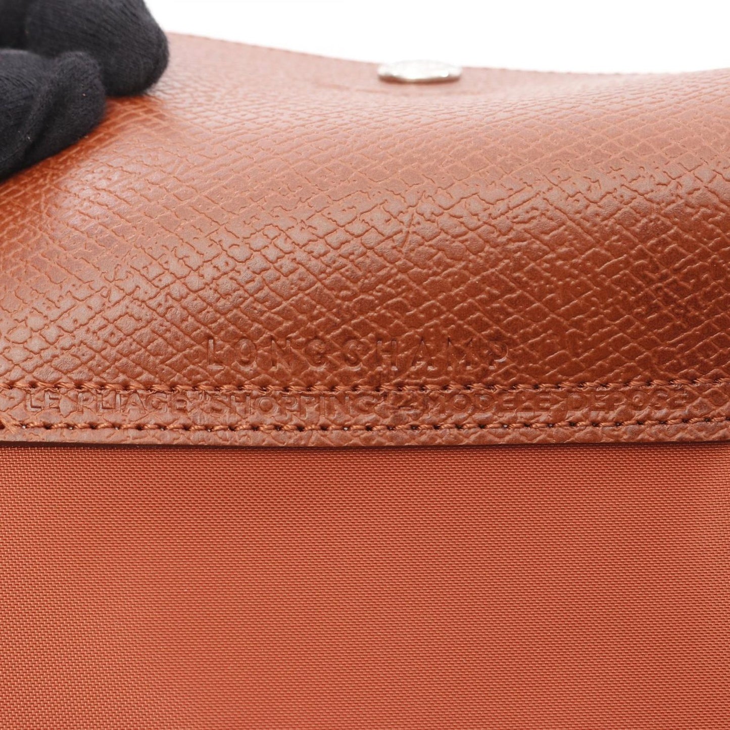 Longchamp Le Pliage Green M Tote Bag - Chestnut Leather & Nylon