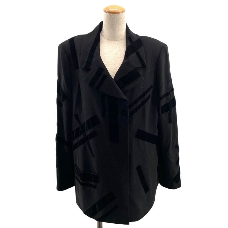CHANEL Vintage Velvet Tape Tailored Jacket P11559 - Black Wool