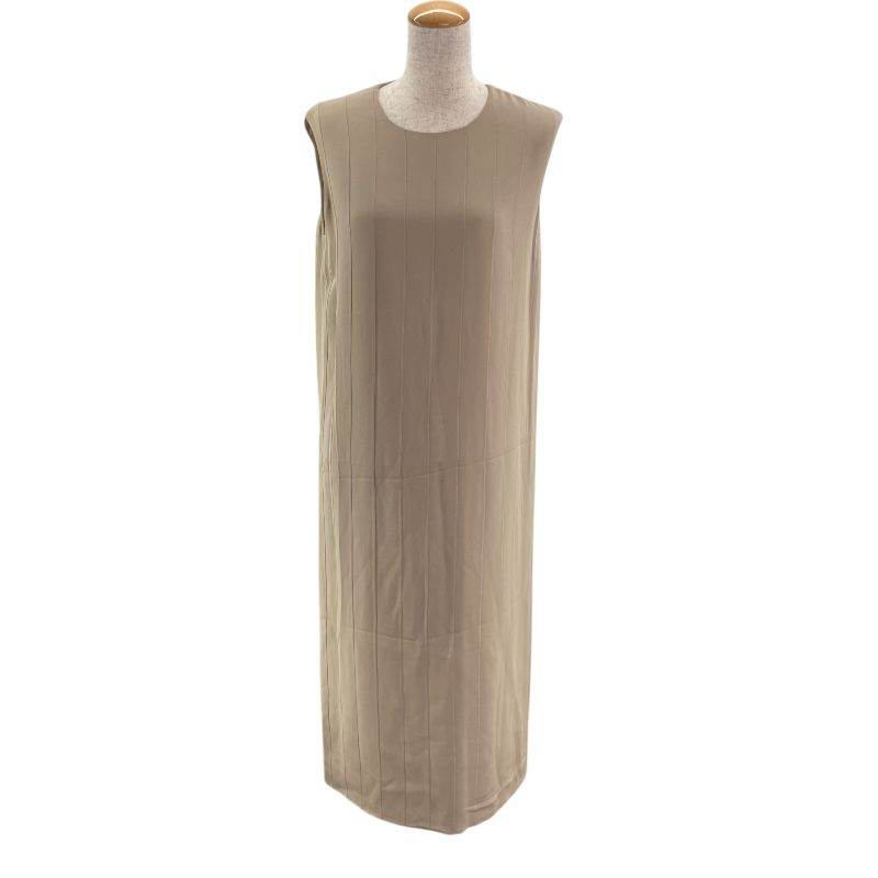 HERMES Silk Sleeveless Dress in Beige - Timeless Elegance
