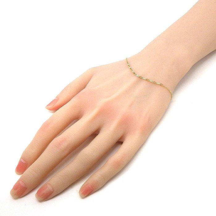 Exquisite Diamond Link Chain Bracelet in K18 Yellow Gold - 0.19ct