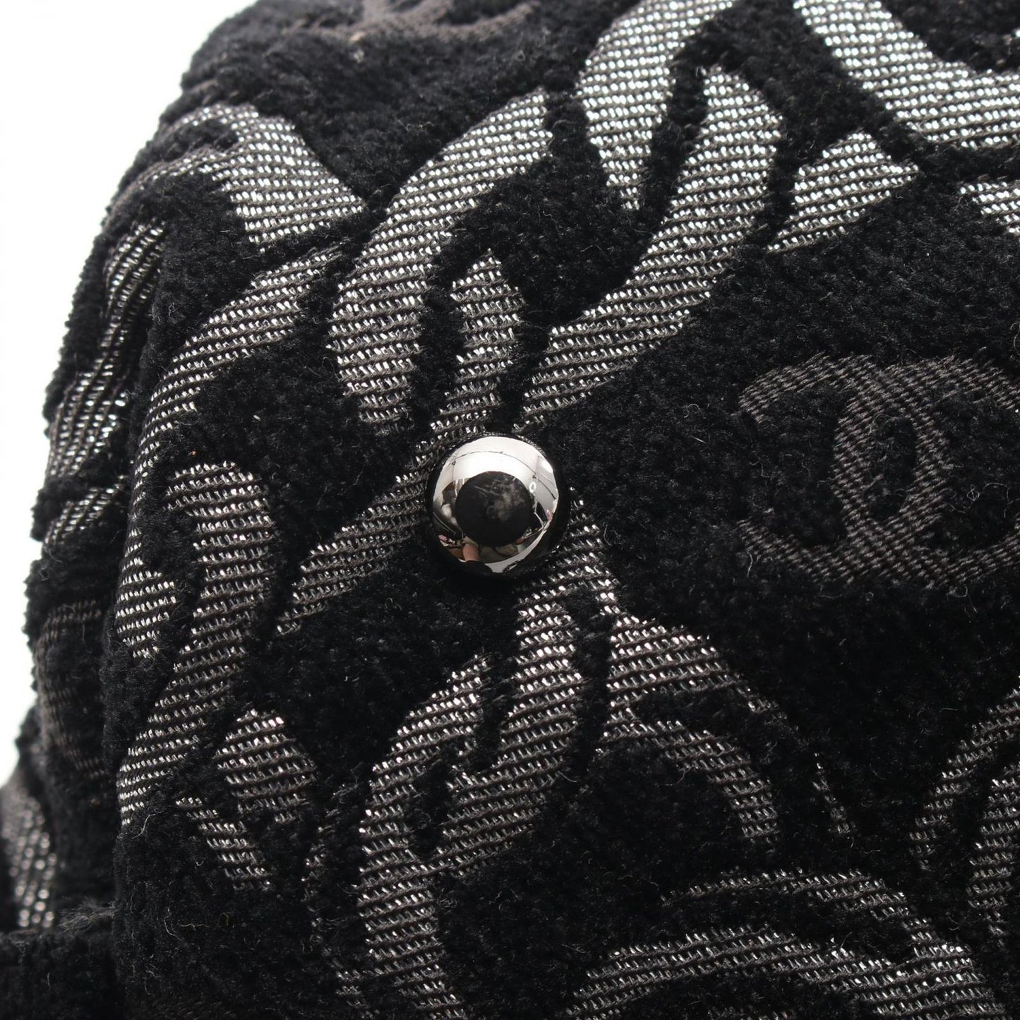 CHANEL Coco Mark Black Fabric Chain Handbag - Timeless Elegance