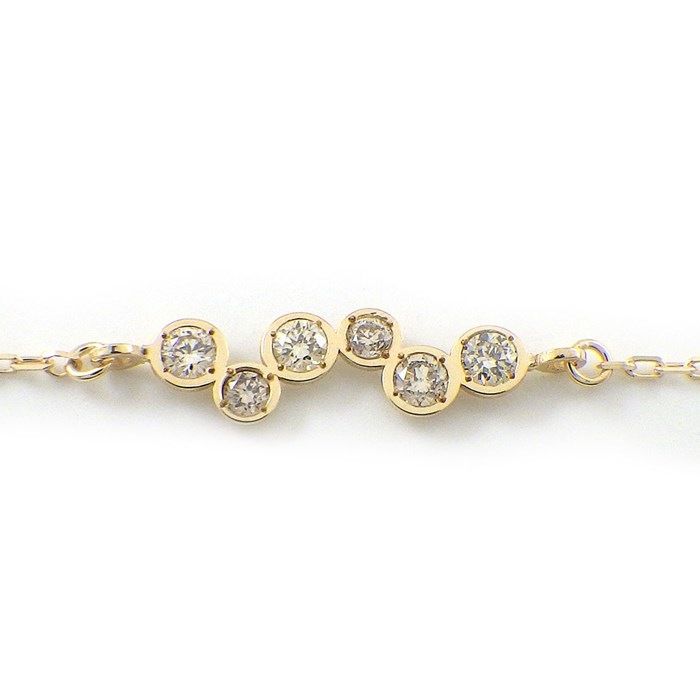 Elegant Wave Motif Diamond Bracelet in 10K Yellow Gold