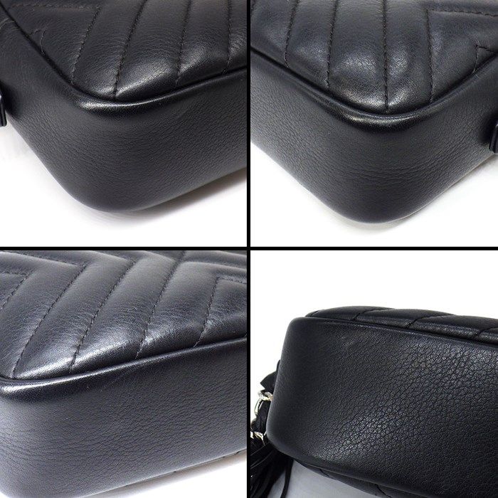 Chanel Chevron Shoulder Bag A57617 in Black Lambskin