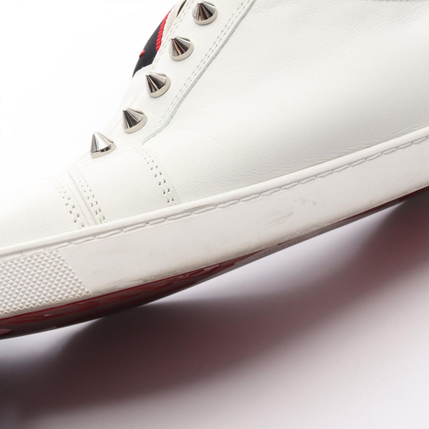 Christian Louboutin White Leather Slip-On Sneakers for Women