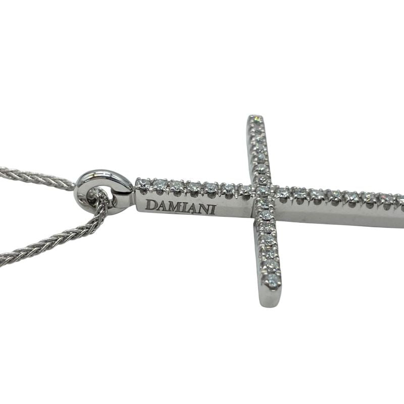 Damiani Mystery Cross Diamond Necklace in 18K White Gold