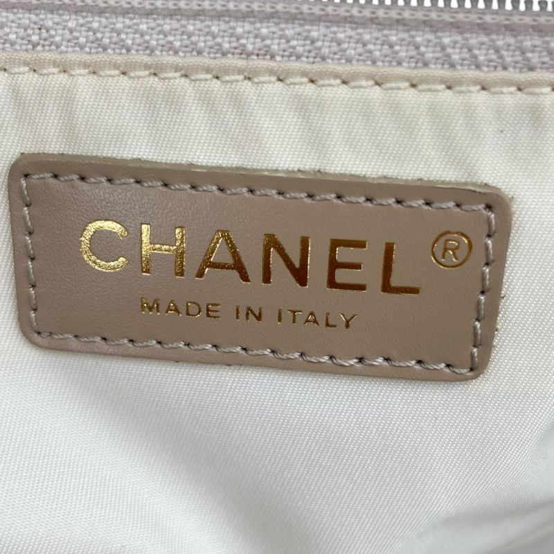 CHANEL New Travel Line Boston Bag A15828 - Beige Nylon Jacquard