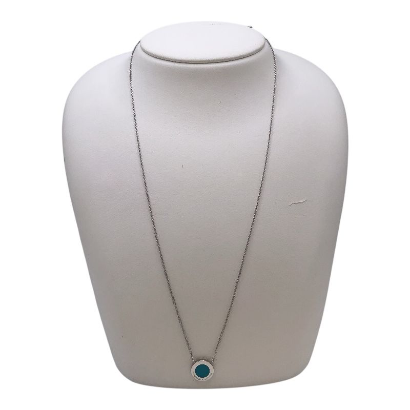 Tiffany & Co. T Circle Necklace in 750WG with Turquoise