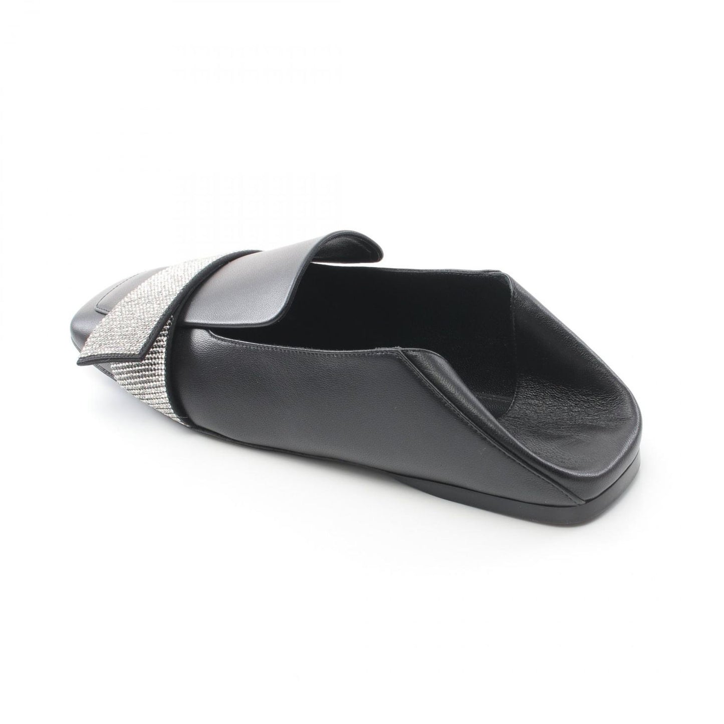 Sergio Rossi SR1 Black Leather Flats - Timeless Elegance