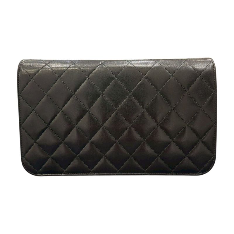 CHANEL Matelassé Chain Shoulder Bag in Black Lambskin
