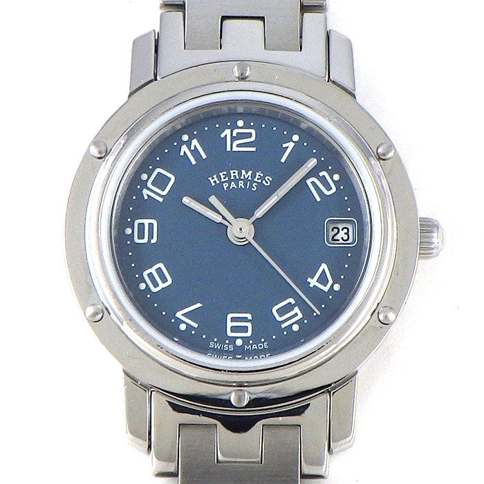 HERMES Clipper CL4.210 Blue Dial Quartz Watch - Exquisite Craftsmanship