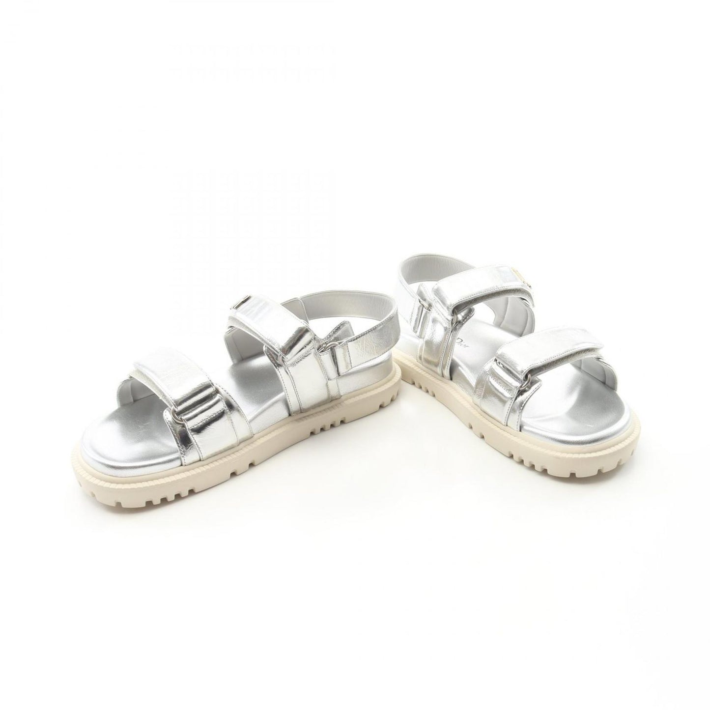 Dior DIORACT Leather Sandals - Exquisite Silver Elegance