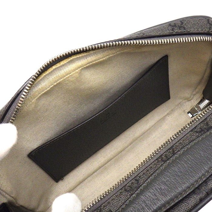 GUCCI Ophidia Small Crossbody Bag in Grey & Black GG Supreme Canvas