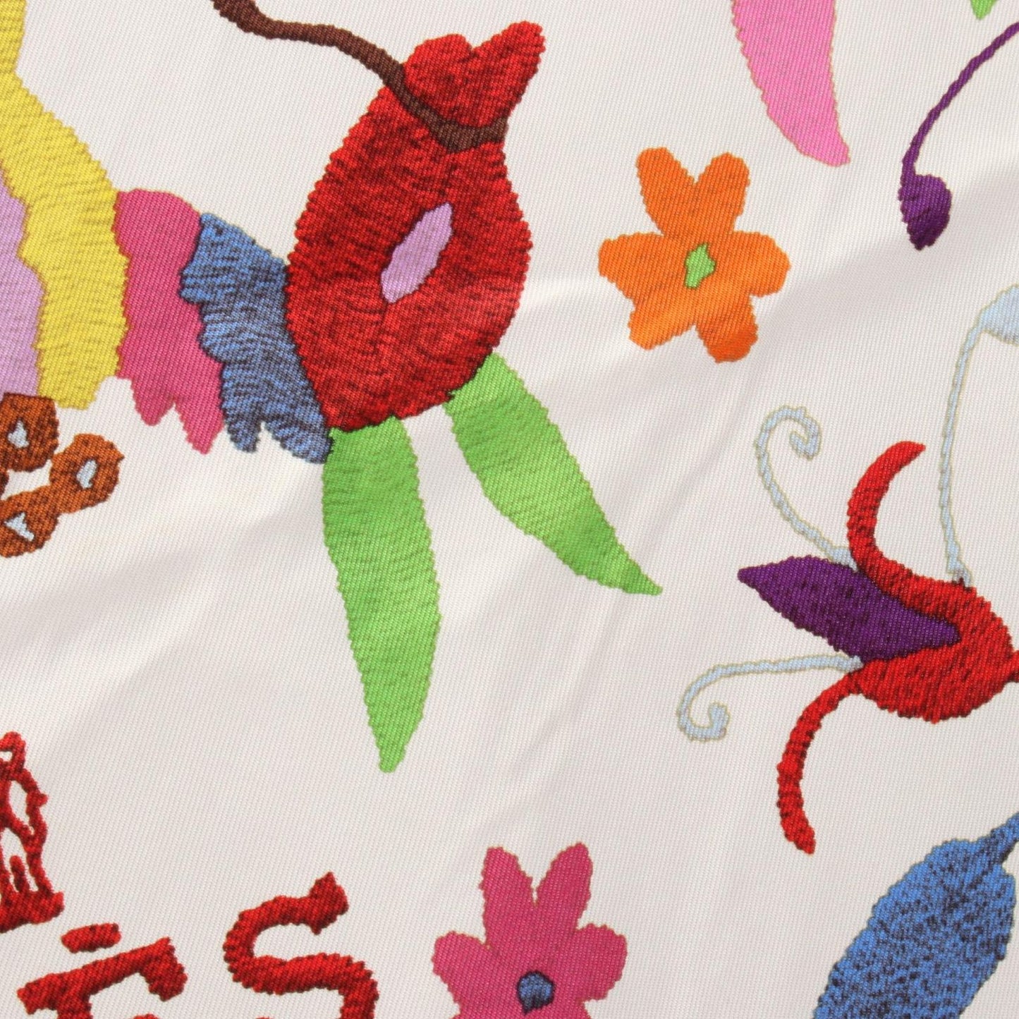 HERMES Silk Scarf Carre 90 DIN TINI YA ZUE - Exquisite Multi-Color Design