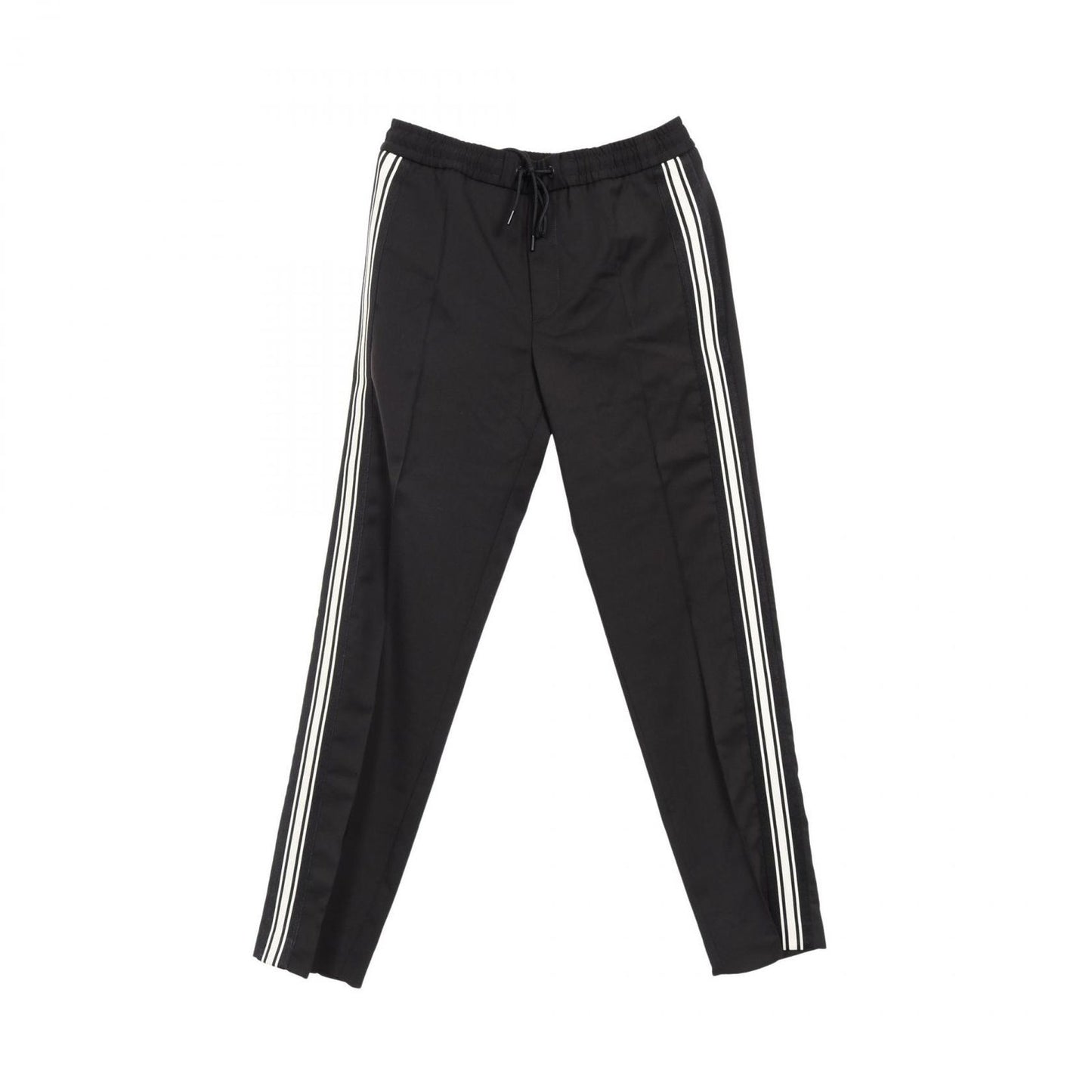 MONCLER Side Line Trousers in Black Wool - Size 44