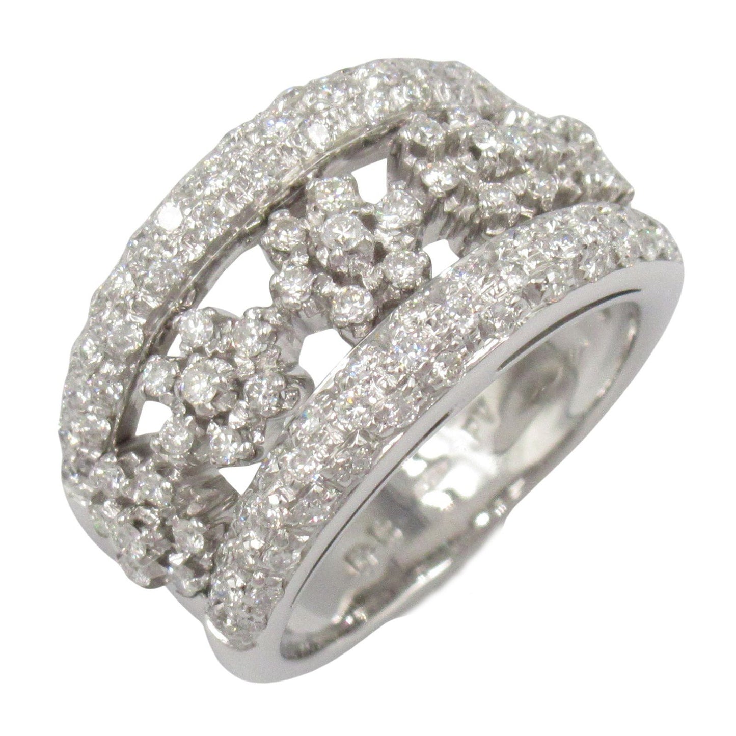 Ponte Vecchio Diamond Ring in 18K White Gold - Size 11